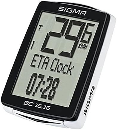 Sigma BC 16.16 מחשב אופניים, Wired | ETA, חיסכון בדלק המניע אינדיקטורים | תצוגת טקסט מלאה, התחלה/עצירה אוטומטית,